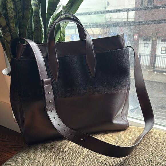 Dries Van Noten Other - NWOT Dries Van Noten Elegant Black and Brown Leather Men's Tote Bag